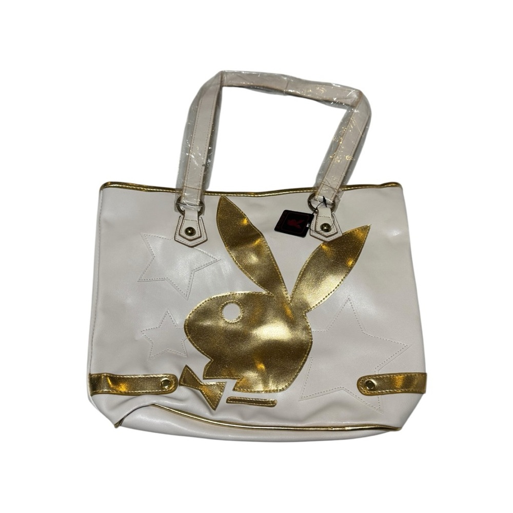 Playboy White and Gold Tote Bag new with tags from 2008